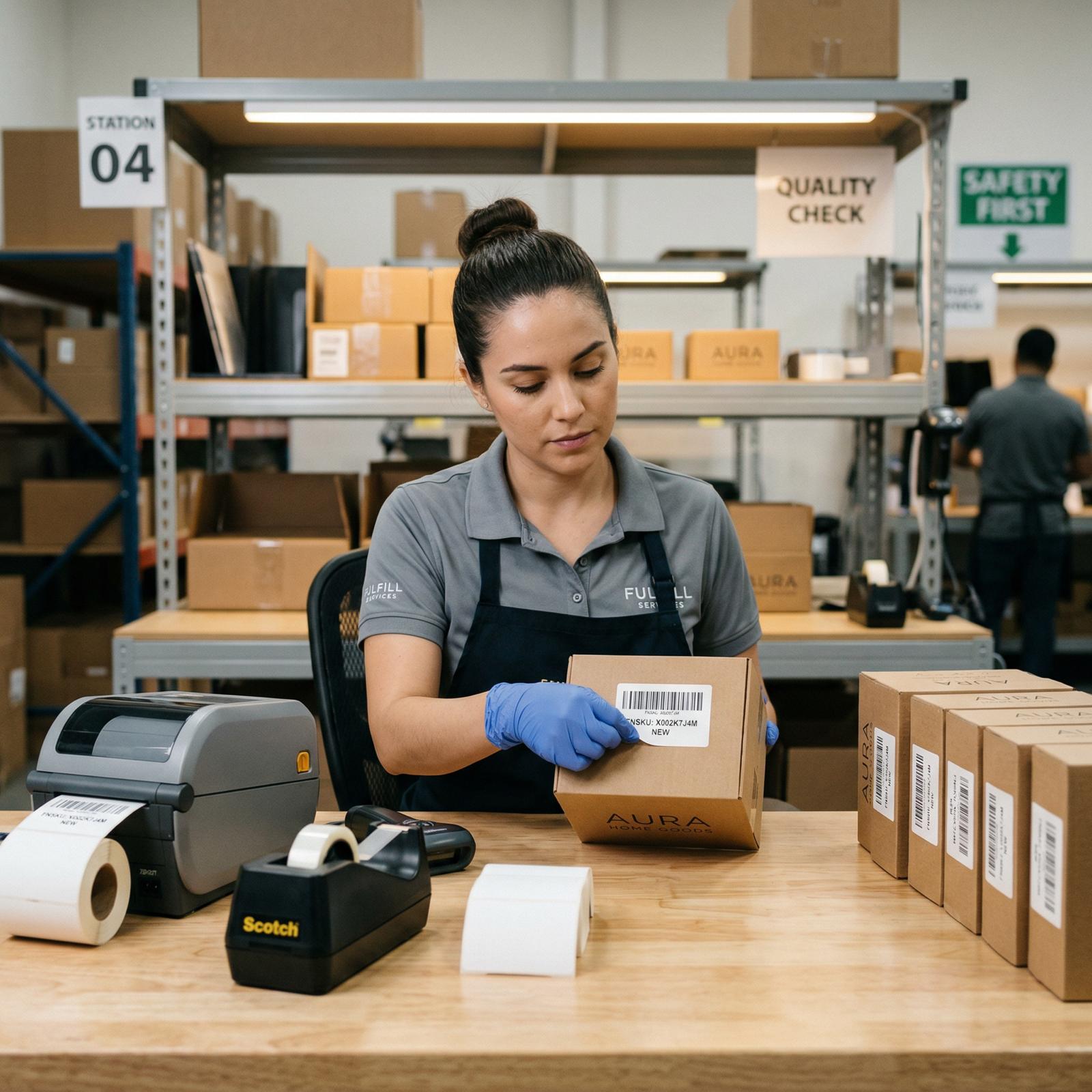 Applying FNSKU labels and preparing products for Amazon FBA